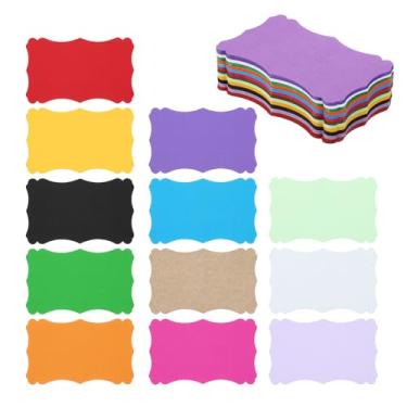 Imagem de PATIKIL Cartões de visita de papel em branco de 7,6 cm x 12,7 cm, pacote com 120 cartões pequenos com índice, palavras, mensagens, notas, mini etiquetas de papel de renda para presente DIY, cores