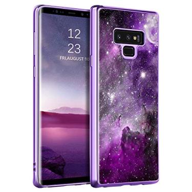 Imagem de Capa BENTOBEN para Galaxy Note 9, Slim Fit que brilha no escuro à prova de choque híbrido de policarbonato rígido macio TPU (poliuretano termoplástico) capa protetora contra quedas para celular feminina e masculina para Samsung Galaxy Note 9 de 6,3 polegadas, roxa Galaxy