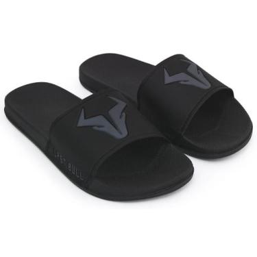 Imagem de Chinelo Slide Masculino Last Bull Calce Fácil, Preto, Cinza, 42/43
