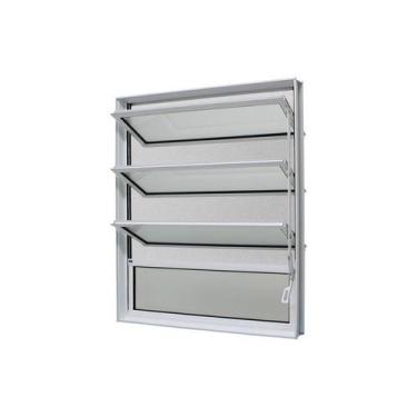 Imagem de Janela Basculante em Alumínio Branco Caribe Max 80x80x10,2cm 4 folhas 