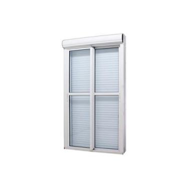 Imagem de Porta com Persiana Integrada em Alumínio Branco Automatizada Caribe Ma