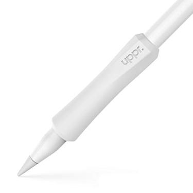 Imagem de UPPERCASE Designs NimbleGrip Premium Silicone Ergonômico Conforto Suporte de Aderência, Design Dupla Face, Compatível com Apple Pencil Pro, USB-C, 2ª Geração, 1ª Geração (pacote com 1, Branco)