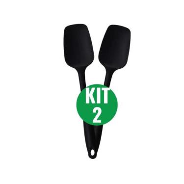 Imagem de Conjunto 2 Espátulas Reta De Silicone Quadrada grande Espátula antiade