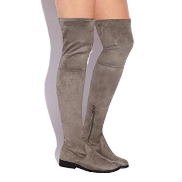 Imagem de LFL by Lust For Life RADIKAL TAUPE Over-the-Knee Thigh High Flat Fiited Boots (8)