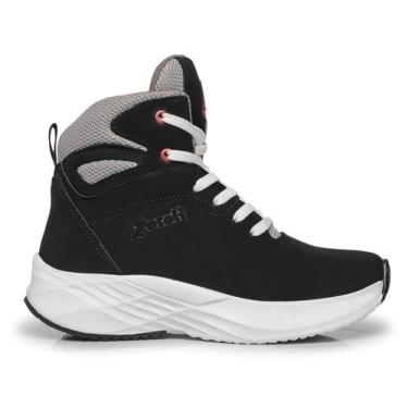 Imagem de Bota Tênis Feminino Cano Alto de Couro Fitness 207 - Rotoli, Preto, 39