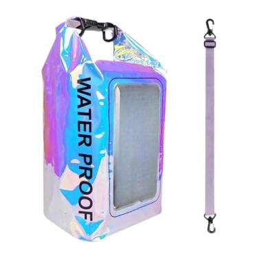 Imagem de rockible Bolsa seca à prova d'água com caixa de armazenamento à prova d'água do telefone 5L Duffle de rolo leve para surfar em rafting trekking