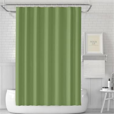 Imagem de Forro de cortina de chuveiro preto - Forro de chuveiro de banheiro PEVA premium cinza, sem BPA e PVC, cortina de chuveiro leve de tamanho padrão com 3 ímãs, ilhós de metal(Military GREEN)