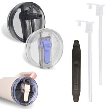 Imagem de Pacote com 2 tampas ProTour removíveis para copo Stanley de 1,134 g, com tampas Stanley à prova de vazamento, tampa de canudo flip para Stanley, tampas de copo sem derramamento, acessórios para copos