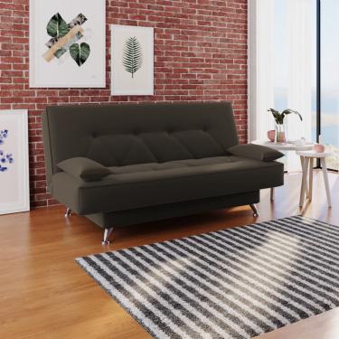 Imagem de Sofá Cama 1,80m Fabiane Suede Marrom Madelina Decor