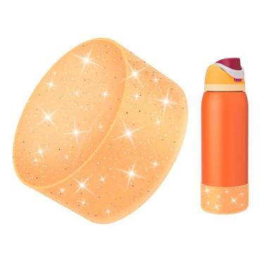 Imagem de BKBY Bota protetora de silicone com glitter compatível com Owala 680.4 g 947.2 g 1,134 g, capa de amortecedor inferior de manga de copo Bling compatível com garrafas de água de aço inoxidável Owala