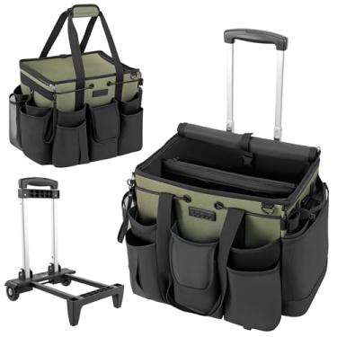 Imagem de Suporte de limpeza grande para organizador de materiais de limpeza, sacos de limpeza com rodas para governantas, carrinhos de limpeza sobre rodas para casa, carro, escritório, piquenique