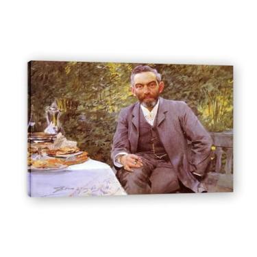 Imagem de LKXGRRSFG Impressões em tela Breakfast In The Green Anders Zorn - Arte de obra-prima sueca, decoração de parede serenidade de verão e coleção de galeria doméstica 30 x 45 cm