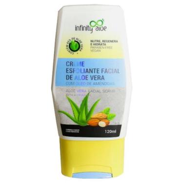 Imagem de Creme Esfoliante Facial Vegano Aloe Vera Amêndoas 120Ml - Infinity Alo
