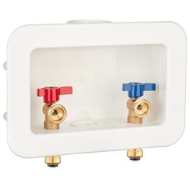 Imagem de [1 peça] Caixa de tomada de máquina de lavar Lingmfg 1/5.1 cm Push-to-Connect com dreno central de 5.1 cm, conecte mangueiras de máquina de lavar 1/10.2 cm LING -WMOB-WO-WHA-5