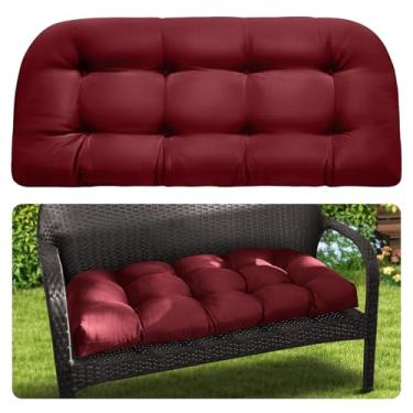 Imagem de MAGIC ELEPHANT Almofada de banco para área externa, almofada de sofá de espuma viscoelástica para cadeira de vime de móveis de pátio, almofada de assento giratório para varanda de sofá de 111 x 48 cm