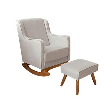 Imagem de Cadeira Poltrona De Amamentação E Balanço áquila C- Puff Off White