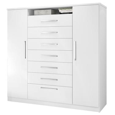 Imagem de Cômoda J&a Móveis Mega 2 Portas 7 Gavetas Branca Branco