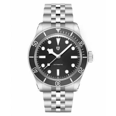 Imagem de RollsTimi Pagani Design PD1812 Relógio masculino automático NH35, movimento 42 mm, aço inoxidável, estilo BB58, mergulhador, 100 m, à prova d'água, com mostrador luminoso., PD-1812-Black-v1