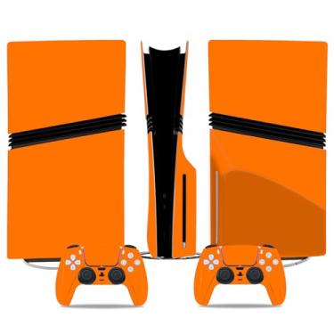 Imagem de Skin Sticker for PS5 Pro Disc Edition, Vinyl Decal Protective Cover Wrap for Game Console and Controller (Orange)