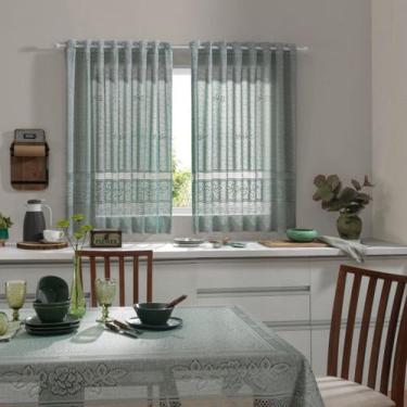Imagem de Cortina de Cozinha em Renda Folhagens Color 2,80x1,30m - Interlar, Pis