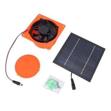 Imagem de Monocristalino de ventilador de exaustão movido a energia solar Silício 20W 5V Kit de ventilador de ventilação do painel solar de 5V com defletor redondo para estufa RV BARCH
