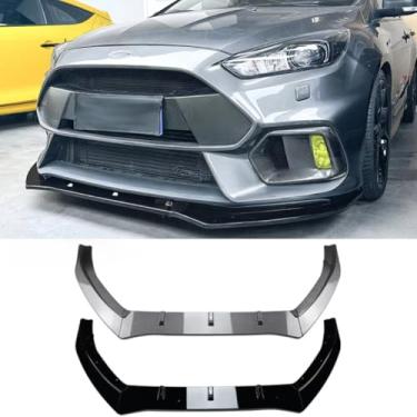 Imagem de Spoiler de para-choque dianteiro compatível com Focus RS MK3 2015-2018 Kit de carroceria difusor de para-choque dianteiro protetor labial divisor acessórios para carro (aparência de fibra de carbono)