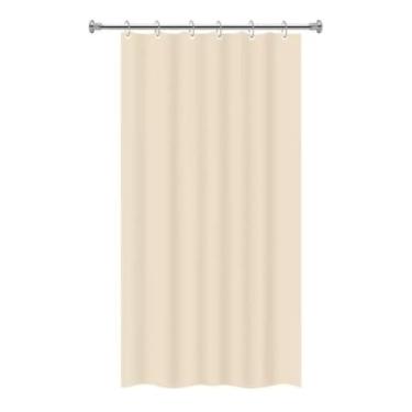 Imagem de Cortina Box Banheiro Liso + Presilhas 1,80 X 2,00m 100% Pvc (Bege)