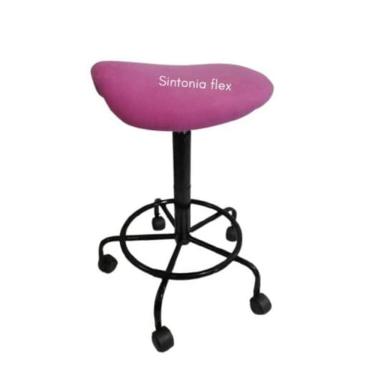 Imagem de Cadeira mocho sela alta tatoo e cílios 65cm 75cm suede - veludo rosa pink