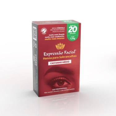 Imagem de Henna Para Sobrancelha Expressão Facial Castanho Médio 1,25g
