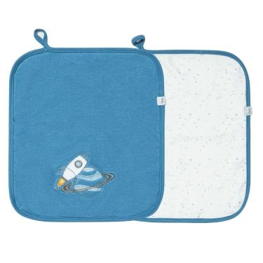 Imagem de Kit 2 Babinhas Paninho Boca Bebê Primeira Jornada Azul - Hug