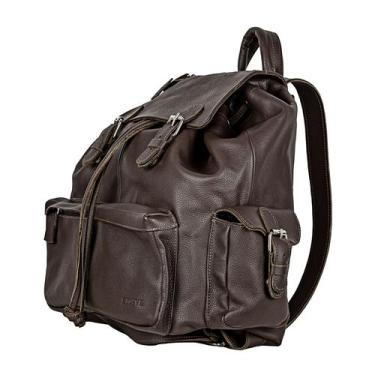 Imagem de Mochila de Viagem Unissex Couro Bovino Castlefield Brown Marrom - STOR