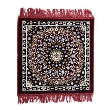 Imagem de 61 x 61 cm Puja Aasan Veludo Lã Pooja Aassan Meditação Tapete Aasanam (Maroon-2)