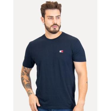 Imagem de Camiseta Tommy Jeans Masculina Regular Med Flag Badge Azul Marinho, XL
