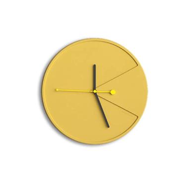 Imagem de Relógio de parede amarelo para decoração de parede com design moderno relógio de parede silencioso relógio de banheiro grande para decoração de casa presente