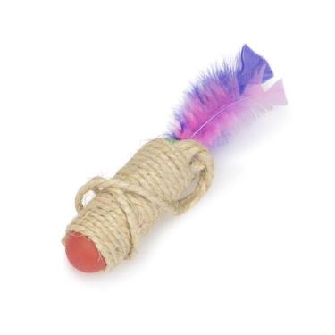 Imagem de Brinquedo para Gato Arranhador Sisal Chocalho e Penas Colors - StilloP