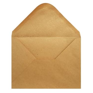 Imagem de Envelopes A7 - Envelopes A7 de luxo com aba em V para cartões de 12,7 x 17,8 cm - para casamento, convites, chá de bebê, fotos, formatura, aniversário - 13,3 cm x 18,4 cm (pacote com 50, folha dourada