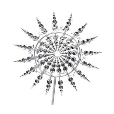 Imagem de Generic Moinho de vento de metal giratório, diâmetro 12,2 polegadas, resistente com estaca para caminho, decoração de jardim multiuso movida a vento