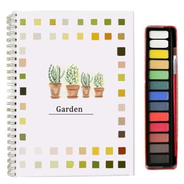 Imagem de Livro de colorir em aquarela, kit de pintura amigável para iniciantes, conjunto de pintura de cenas da natureza, artesanato artístico para exploração criativa, presente para adultos e adolescentes