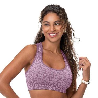 Imagem de Top Fitness Nadador Oncinha com Bojo Removivel Roxo Zee Rucci, G