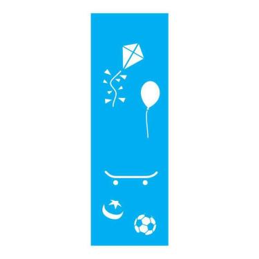 Imagem de Stencil Tamako Brinquedos Bolas Skate Pipa 10X30Cm - Ref 769