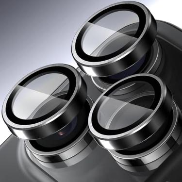 Imagem de Protetor de lente de câmera de telefone para iPhone 17 Pro Max/iPhone 17 Pro, protetores de lente individuais, vidro temperado ultrafino resistente a arranhões com bordas de alumínio para Apple