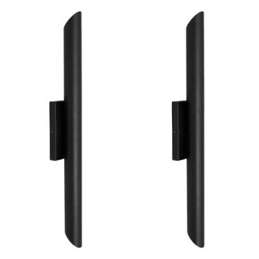 Imagem de Kit 2 Arandelas Tubo Cilindro 2 Fachos Alumínio Preto 50Cm - Single Li