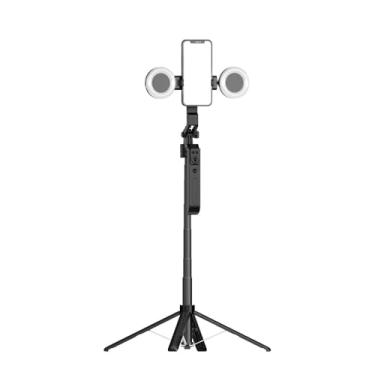 Imagem de Tripé de telefone de seguimento automático, suporte de 4 pernas de liga de alumínio de 1,8 m com rastreamento facial e controle remoto Bluetooth para estabilidade ([acompanhamento facial] + controle