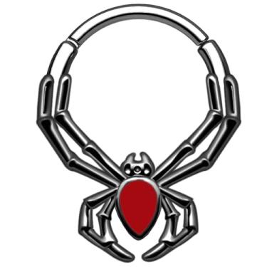 Imagem de CHARMONLINE Anel de segmento de morcego aranha 16G gótico Halloween argola de nariz 316L aço inoxidável Daith brincos argola articulada clicker hélice orelha piercing tragus concha piercing joia