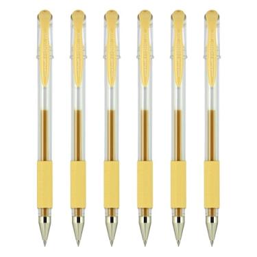 Imagem de Uniball Signo DX Canetas de gel, ultra micro ponta (0,38 mm), tinta bege, 6 unidades