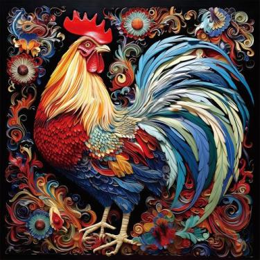 Imagem de Quebra-cabeça Blueforest Vibrant Rooster 500 peças para adultos