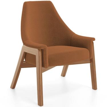 Imagem de Poltrona Decorativa Para Sala de Estar Sakura L02 Bouclê Terracota - Lyam Decor