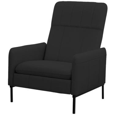 Imagem de Poltrona Decorativa Fixa Retrátil Reclinável Lutor L06 Couro Preto - Lyam Decor