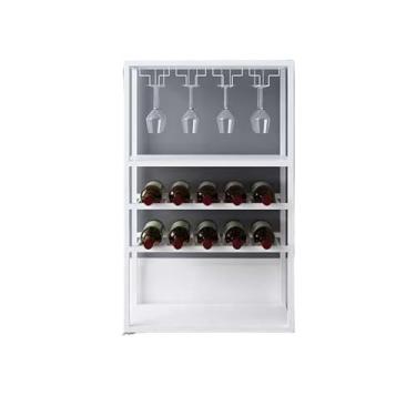 Imagem de hezhuhe2258 Suporte de vinho para armazenamento de vinho ferro piso doméstico pequeno rack de vinho refrigerador de vinho armazenamento de vinho rack de exibição prateleiras de copos de vinho rack de