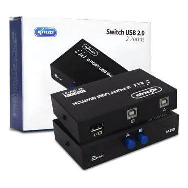 Imagem de Chaveador Hub Switch Usb Compartilhar 1 Impressora 2 Pc 1x2 - Knup, Pr